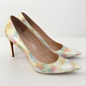 Stuart Weitzman Heist 10 Pastel Watercolor Patent Leather Point Toe Heels Pumps